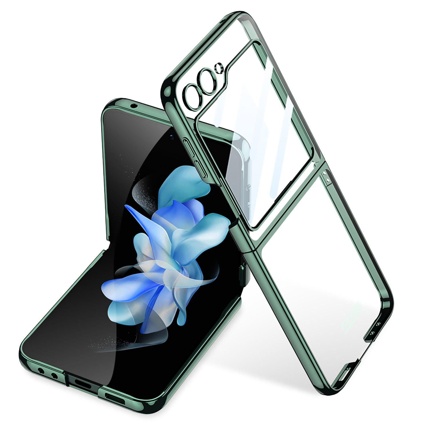 GKK For Samsung Galaxy Z Flip5 5G Folding Phone Cover Shell Electroplating Plastic Phone Case with Tempered Glass Screen Film GKK For Samsung Galaxy Z Flip5 5G Folding Phone Cover Shell Electroplating Plastic Phone Case with Tempered Glass Screen Film